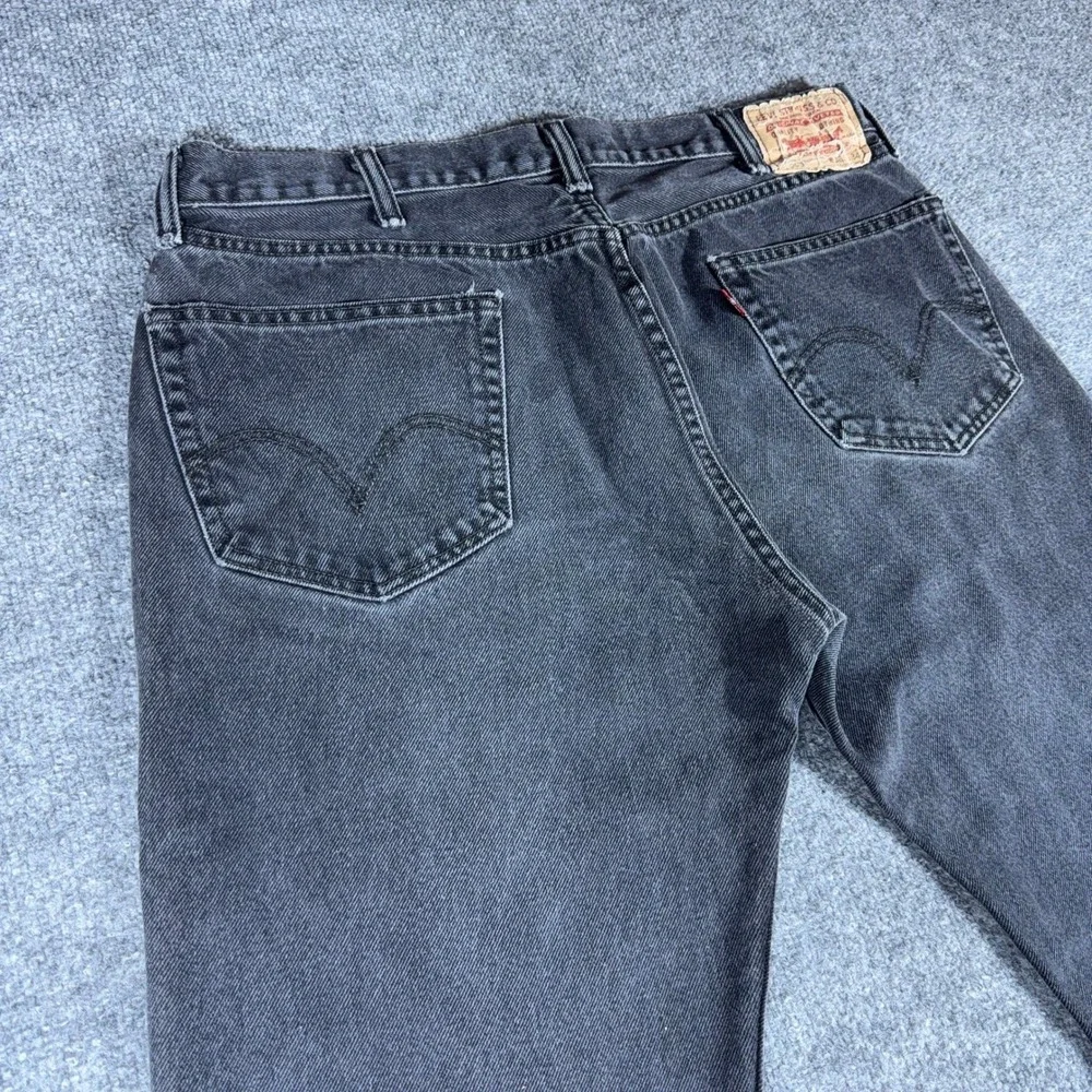 Levis 505 Regular Fit Straight Leg Jeans Mens 38x34 Faded Black Denim Pants